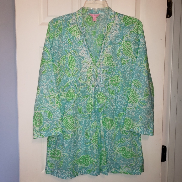 Lilly Pulitzer Sarasota Tunic~Get Crackin~Size S - Picture 7 of 8